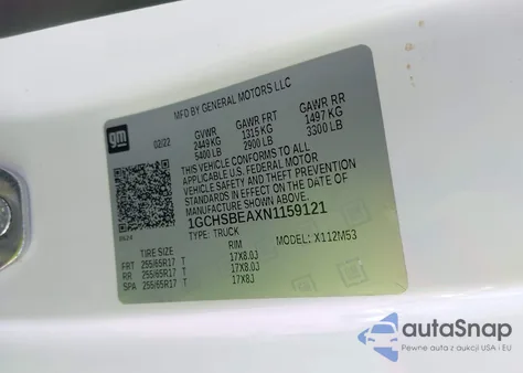 2022 Chevrolet Colorado 2Wd Long Box Wt from USA, damaged, VIN 1GCHSBEAXN1159121